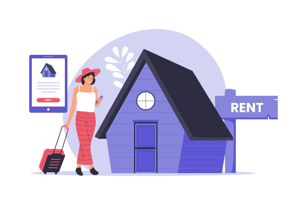 Traveler checking a vacation rental for hidden cameras