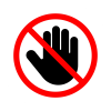 Stop hand symbol representing a sexual abuse and assault case settlement