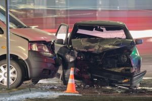 Chicago DUI car accident scene at night