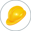 Construction site injury involving a worker wearing a hard hat