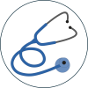 Stethoscope icon for nursing home neglect case results